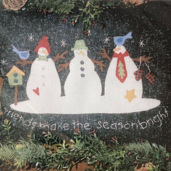 Sweet Gatherings 202 Pattern Friends Make the Season Bright Pillow Folkart - Picture 1 of 6